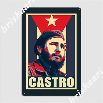Фидель Кастро Флаг Кубы Металлический знак Кинотеатр Кухня Роспись Дизайн Кухня Жестяной знак Плакат