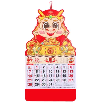 Подвесной календарь Ежемесячный настенный китайский календарь Календарь домашнего декора Обычная гексаграмма Красная доска Поздравление с судьбой