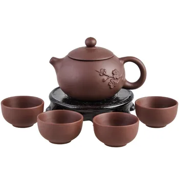  Исин Фиолетовый глиняный горшок, Чайник ручной работы, Чайник Сиши, Фильтр Маленький чайник для замачивания, Керамический чайный сервиз кунг-фу, 130 мл