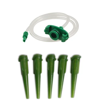 1 шт. 30CC-50CC пластиковый прозрачный диспенсер для клея с воздушной трубкой и 100 шт. Зеленый пластиковый конический клей с булавочной головкой Liqui