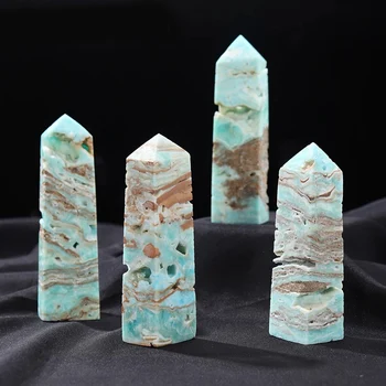 Natural Hemimorphite Point Mini Crystal Wand Карибский кальцит Тетраэдрическая колонна Энергетическое украшение 30-50G