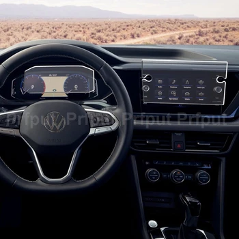  Автомобильная навигация Закаленное ЖК-стекло ЖК-экран Защитная пленка Наклейка на приборную панель Защита приборной панели для Volkswagen Taos 2022 Аксессуары для приборов
