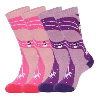 Походные носки Эластичные лыжные носки Впитывающие пот носки для мальчиков и девочек Толстые теплые носки для сноуборда сохраняют тепло