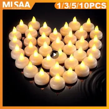 Мерцающие беспламенные светодиодные свечи с батареями Водонепроницаемые домашние декоративные свечи для украшения Свечная лампа для бассейна Спа Дом