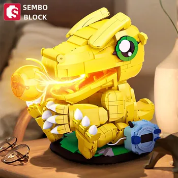 SEMBO BLOCK Digimon пластиковая модель Agumon большие украшения японские мультфильмы аниме персонаж DIY сборка детская игрушка мальчик подарок на день рождения