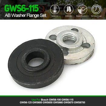 1Комплект замены комплекта фланецев шайбы AB для Bosch GWS6-100 GWS6-115 GWS6-125 GWS600 650 660 670 6700 Аксессуары для угловых шлифовальных машин