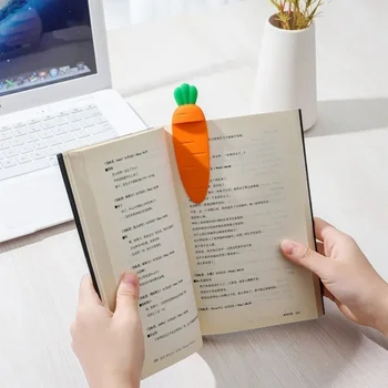  1 шт. Креативная милая силиконовая морковная закладка для страниц, книг, читателей, детской коллекции, канцелярских принадлежностей, офисных школьных принадлежностей