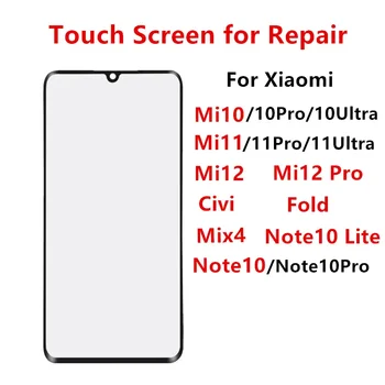 Переднее стекло для Xiaomi Mi 12 Pro 11 10 Ultra Note 10 Lite Mix 4 Fold Civi Сенсорный экран ЖК-дисплей Выходной панель Крышка Запасные части