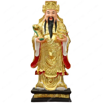 Статуя Бога Богатства Статуя Будды Стоящее Тело Фортуны Лу Бог Богатства Бытовая смола, чем Статуя Гань Вэньцая
