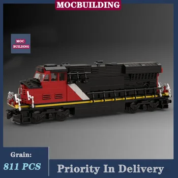 MOC Городской транспорт Железнодорожный поезд ET44AC Модель Строительный блок Сборка 9V Серия локомотивов Коллекция Игрушечный подарок