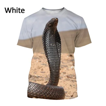 Новая футболка Cobra Мужская повседневная футболка Viper с животным принтом унисекс Naja Harajuku с коротким рукавом Уличная футболка оверсайз