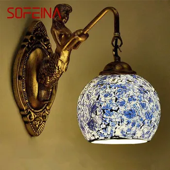 SOFEINA Современная русалка Настенный светильник Персонализированный и креативный Гостиная Спальня Прихожая Бар Украшение Свет