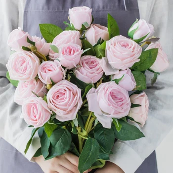  Высокое качество Роза Искусственный Цветок Real Touch Латексные Цветы Искусственные Силиконовые Искусственные Розы Букет Украшение Для Домашней Свадебной Вечеринки
