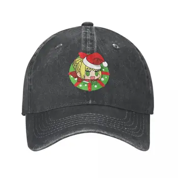 Padoru Astolfo Рождественская бейсболка Ретро Потертый Джинсовая кепка Snapback для мужчин и женщин Активный отдых на свежем воздухе Регулируемые кепки