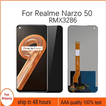 6,6-дюймовый ЖК-дисплей Realme Narzo 50 с сенсорным экраном дигитайзер в сборе OPPO Narzo 50 RMX3286 ЖК-дисплей запасные части
