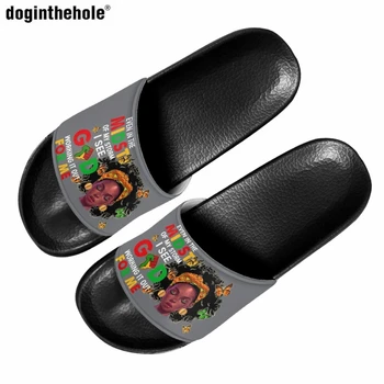 Женские летние тапочки Домашние нескользящие тапочки Июнь 1865 Афроамериканский принт Дизайн Мужские пляжные сандалии на открытом воздухе