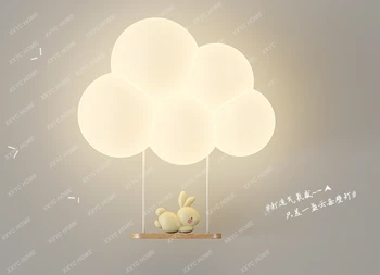 Облачный настенный светильник Мультфильм Творческая спальня Прикроватная кроватная лампа кролика