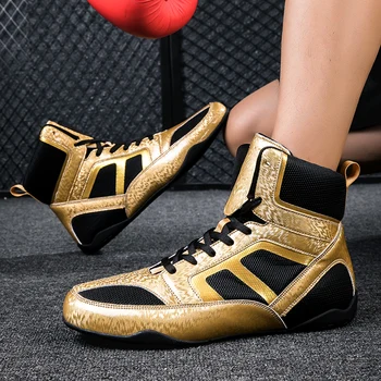 Роскошная боксерская обувь для мужчин и женщин Профессиональная боксерская спортивная обувь Удобная борцовская обувь Спортивная обувь для полетов
