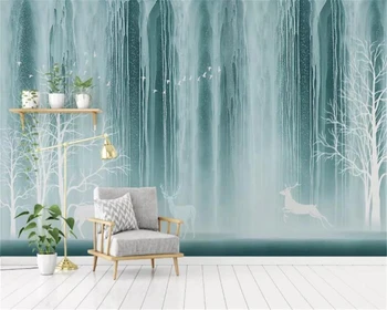 Beibehang Пользовательские обои современный абстрактный водопад современный стиль лес лось фон стена papel de parede 3d обои фреска