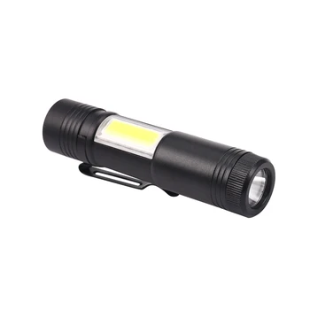 Новый мини портативный алюминиевый светодиодный фонарик Q5 XPE и COB Рабочий фонарь Мощный фонарик для ручки 4 режима использования 14500 или AA