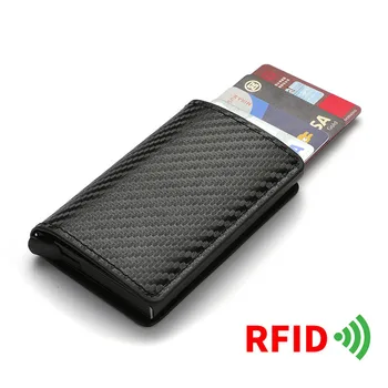 Держатель кредитной карты из углеродного волокна Кошельки Мужской бренд RFID Black Magic Trifold Кожаный тонкий мини-кошелек Маленькая сумка для денег Мужские кошельки