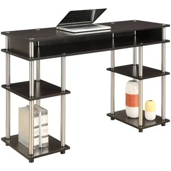 Концепции удобства Designs2Go Без инструментов Студенческий стол с полками, черные полюса компьютерный стол офисный стол