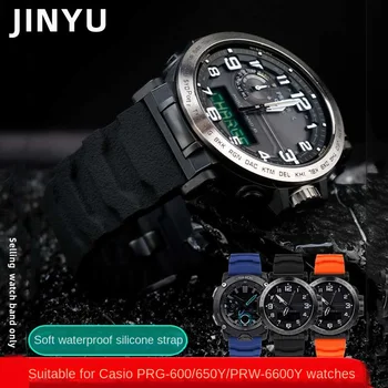 24 мм Мужской черный оранжевый резиновый ремешок для часов Luminox Силиконовый ремешок 3749/3141 Ремешок для часов Casio PRG-600/650Y 5571 PRW-6600