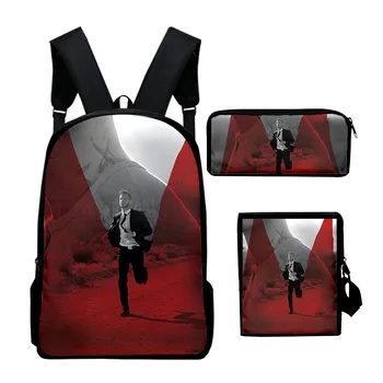  Популярная мода Funny M Pokora 3D-печать 3 шт./компл. Школьные сумки для учеников Рюкзак для ноутбука Рюкзак Наклонная сумка через плечо Пенал