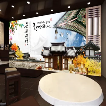 Custom Hand-Korean Cuisine Ретро ресторан обои Kimchi Hotpot Rotisserie Большой настенный фон 3D обои с ручной росписью