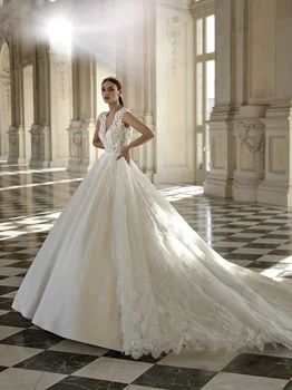 Alonlivn CUSTOM MADE свадебное платье с рукавом элегантное атласное свадебное платье
