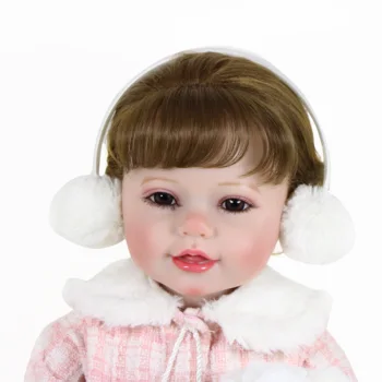 Reborn Babyl-22-дюймовый Winter Dream с зимним нарядом и наушниками и 3D-окрашенной кожей с видимыми венами на полном виниле с укоренившимися волосами